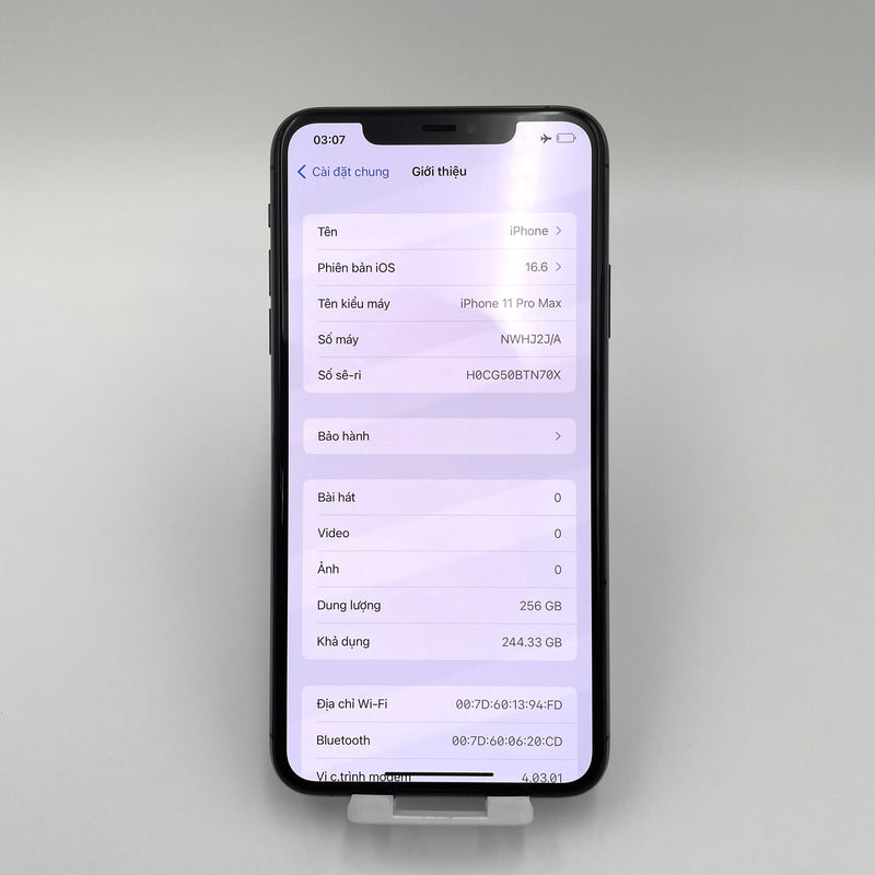 iPhone 11 Pro Max 256GB Xám 98% pin 100% Quốc tế Apple (Đã thay pin - đốm camera 2x)