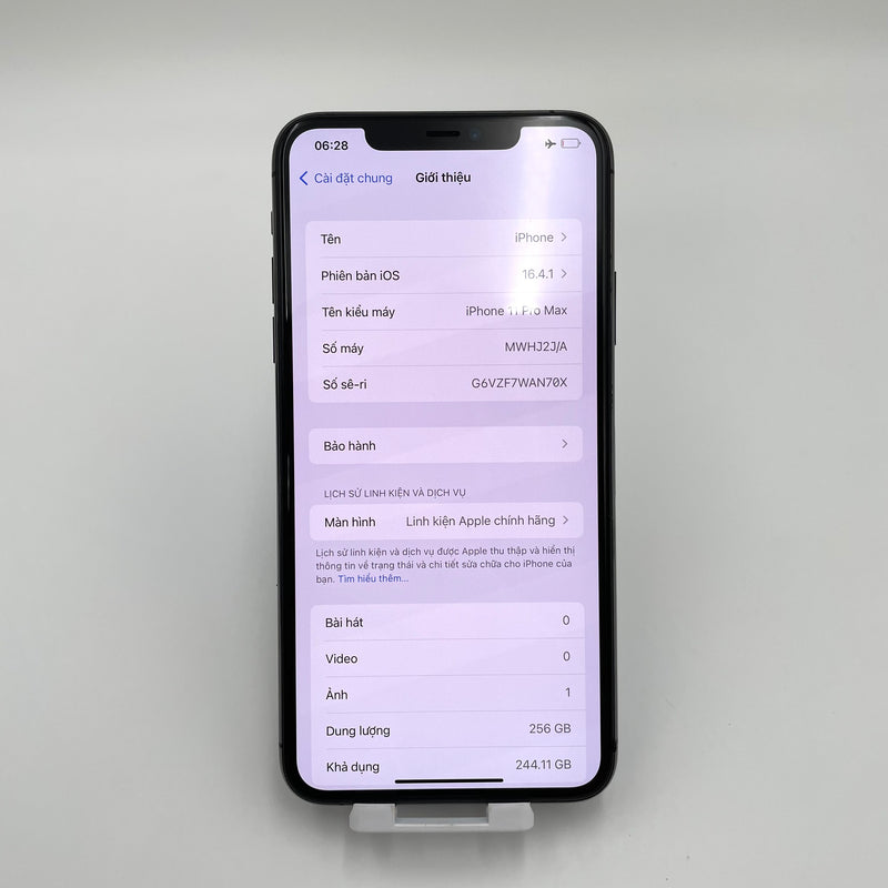 iPhone 11 Pro Max 256GB Xám 98% pin 100% Quốc tế Apple (Thay màn chính hãng Apple - đã thay pin  - đốm camera 1x)