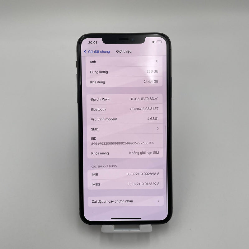 iPhone 11 Pro Max 256GB Xám 98% pin 100% Quốc tế từ SB (Không dùng sim SB - Thay LKCH - Đã thay pin) HH8968