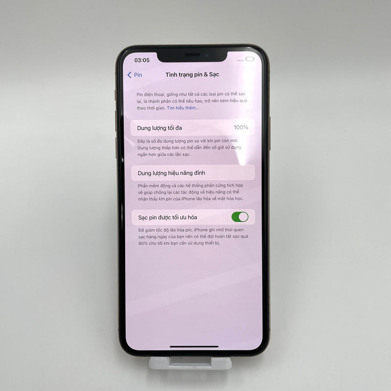 iPhone 11 Pro Max 256GB Vàng 98% pin 100% Máy đã trả hết tiền mạng dùng như Quốc tế Apple (Thay màn chính hãng Apple - đốm camera 1x)