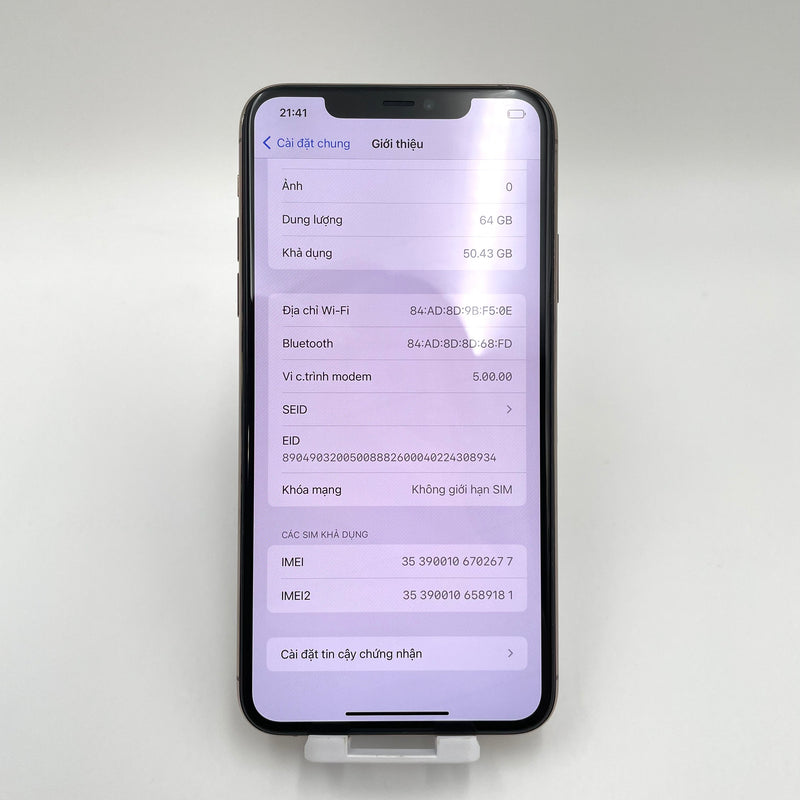 iPhone 11 Pro Max 64GB Vàng 98% pin 100% Quốc tế Apple (Đã thay pin - Đốm Camera 1x) HH2677