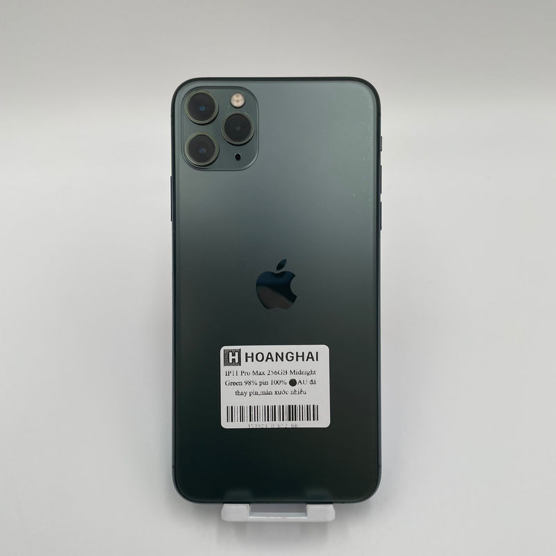 iPhone 11 Pro Max 256GB Xanh Lá 98% pin 100% Máy đã trả hết tiền mạng dùng như Quốc tế Apple (Màn xước nhiều - đã thay pin) HH2188