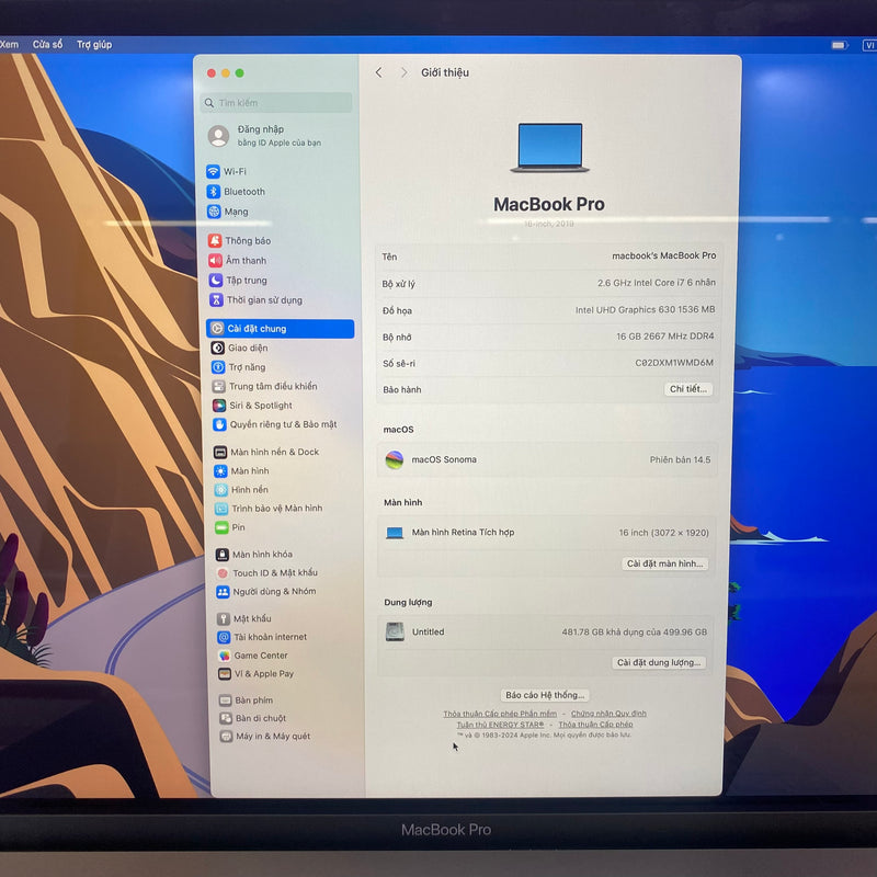 Macbook Pro 2019 16in グレー i7/16G/512G 充電 95 回 - Likenew 98% 
