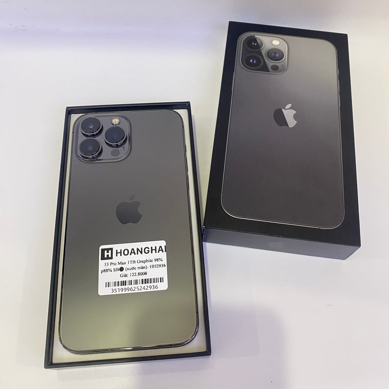 iPhone 13 Pro Max 1TB Đen 98% pin 88% Máy đã trả hết tiền mạng dùng như Quốc tế Apple (Xước màn nhiều) - HH2936