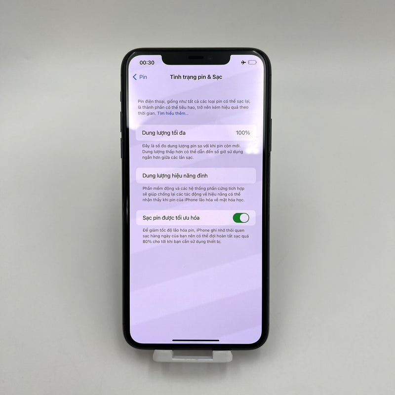 iPhone 11 Pro Max 256GB Xanh Lá 97% pin 100% DBH Quốc tế Apple (Thay màn chính hãng Apple - Đốm camera 1x - Đã thay pin HH , xước màn)