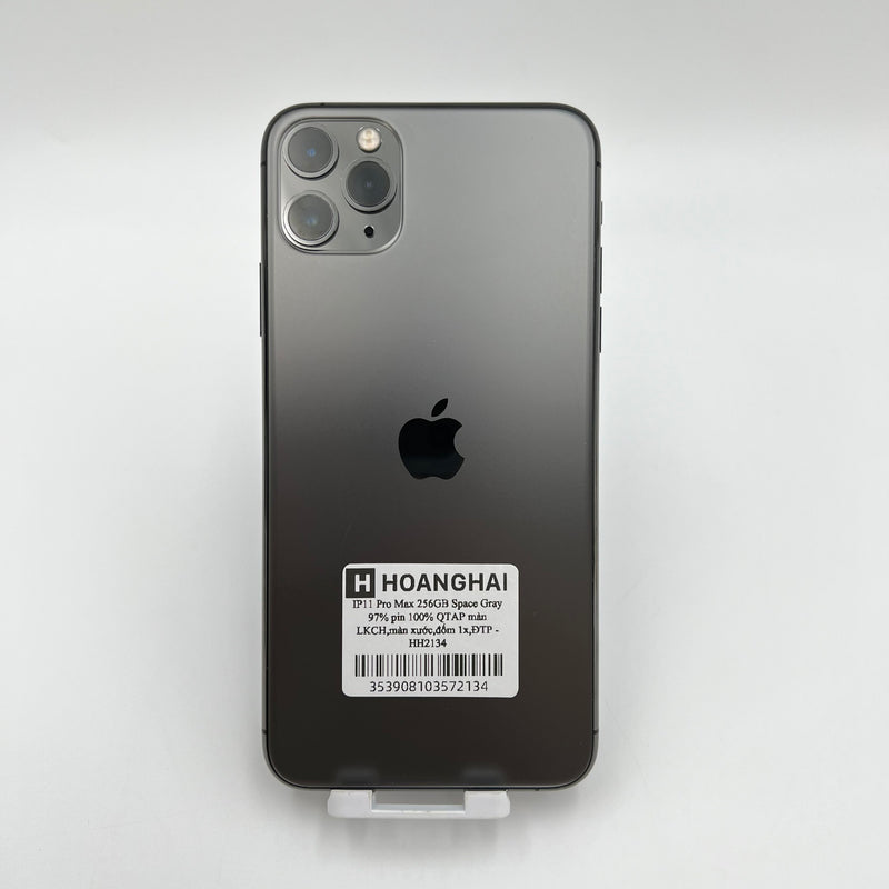 iPhone 11 Pro Max 256GB Xám 97% pin 100% Quốc tế Apple (Thay màn chính hãng Apple, màn xước - Đốm camera 1x - Đã thay pin) - HH2134