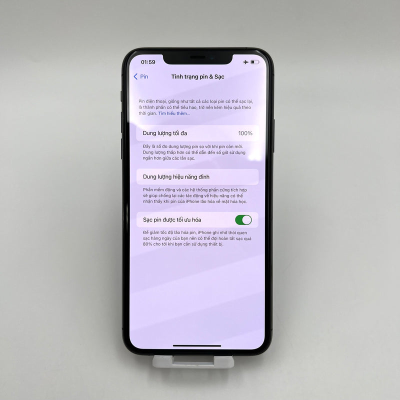 iPhone 11 Pro Max 256GB Xám 97% pin 100% Quốc tế Apple (Thay màn chính hãng Apple, màn xước - Đốm camera 1x - Đã thay pin) - HH2134