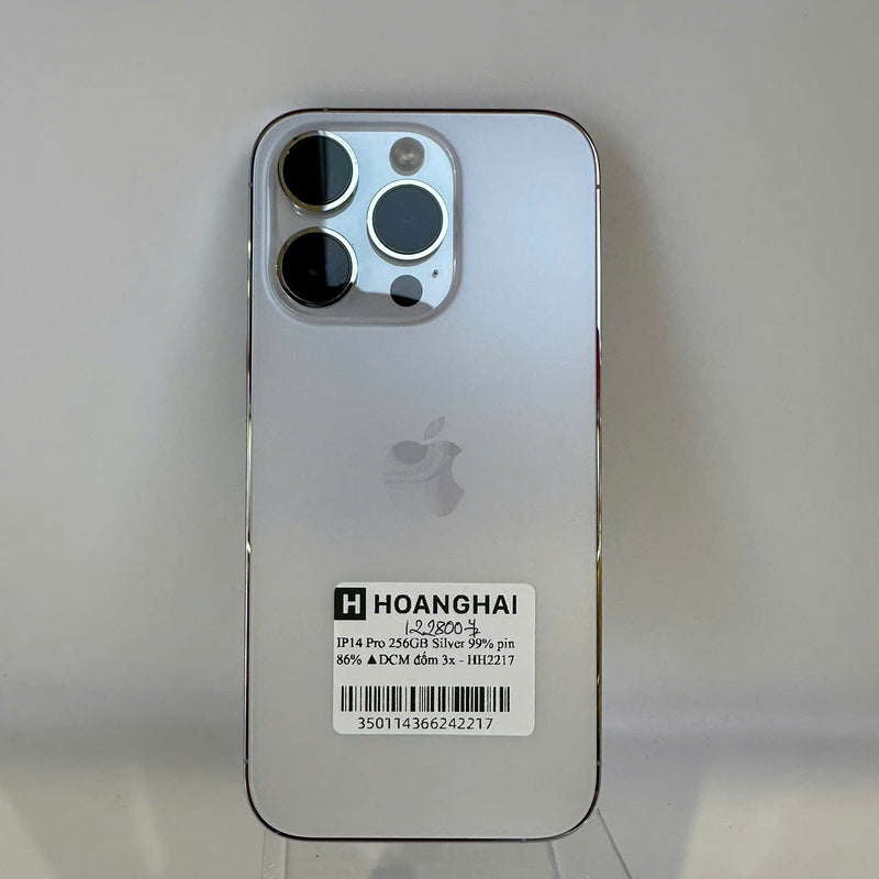 iPhone 14 Pro 256GB Bạc 99% pin 86%  Quốc tế từ DCM (Không dùng sim DCM - Đốm camera 3x) - HH2217