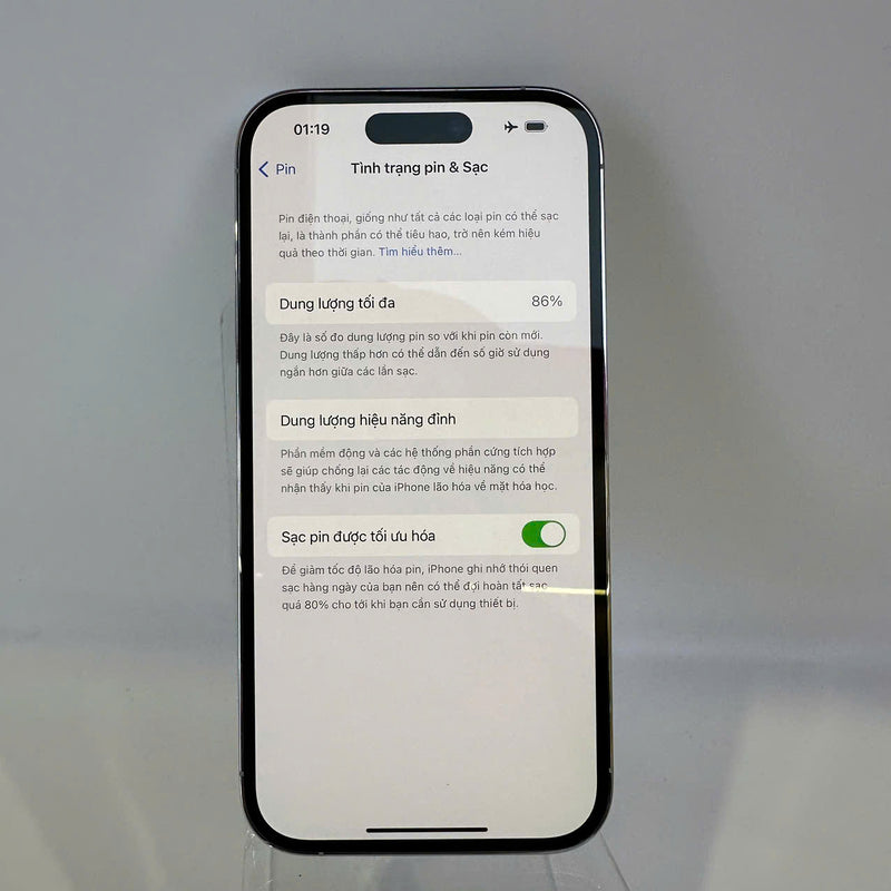 iPhone 14 Pro 256GB Bạc 99% pin 86%  Quốc tế từ DCM (Không dùng sim DCM - Đốm camera 3x) - HH2217
