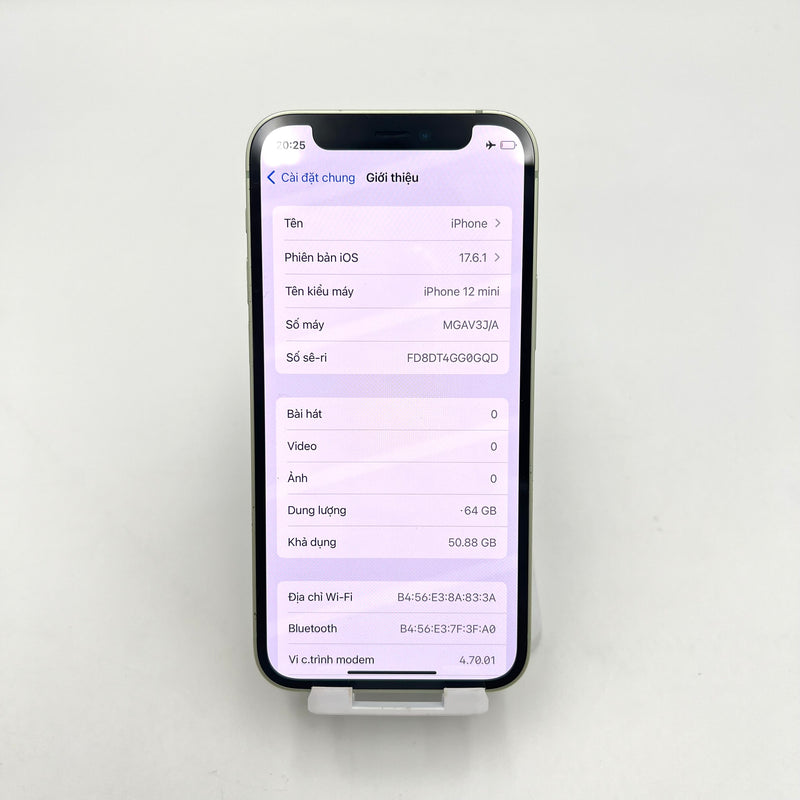 iPhone 12 Mini 64GB Xanh Bạc Hà 96% pin 100% Máy đã trả hết tiền mạng dùng như Quốc tế Apple (Đã thay pin - Viền móp xấu) - HH0423