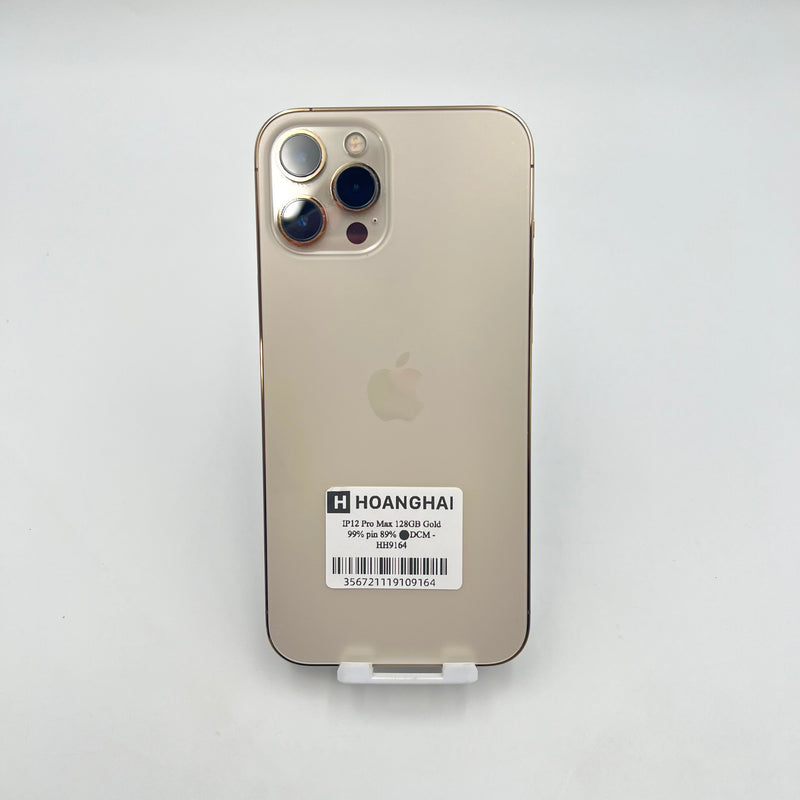 iPhone 12 Pro Max 128GB Vàng 99% pin 89%  Máy đã trả hết tiền mạng dùng như Quốc tế Apple  - HH9164