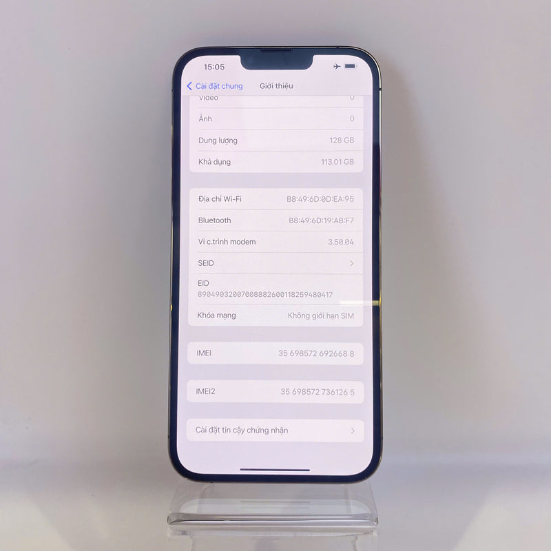 iPhone 13 Pro Max 128GB Vàng 98% pin 100% DBH Quốc tế Apple bản Mỹ LL/A  (Đã thay pin) - HH6688