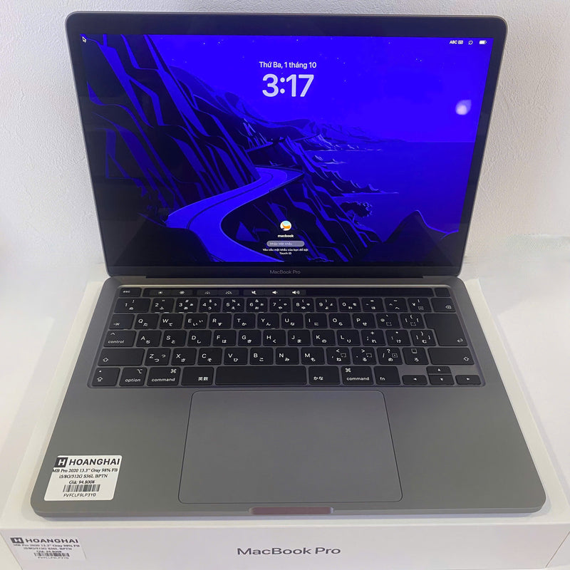 MacBook Pro 2020 13.3in Xám Intel Core i5/RAM 8GB/SSD 512GB 98% Fullbox Sạc 39 lần BPTN