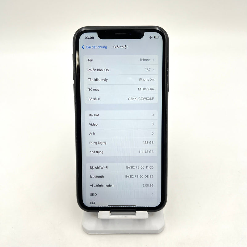 iPhone Xr 128GB Đen 97% pin 100% Máy đã trả hết tiền mạng dùng như Quốc tế Apple (Đã thay pin -  Xước viền)