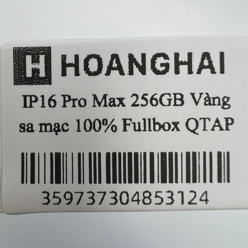 iPhone 16 Pro Max 256GB Vàng Sa Mạc 100% Fullbox Quốc tế Apple