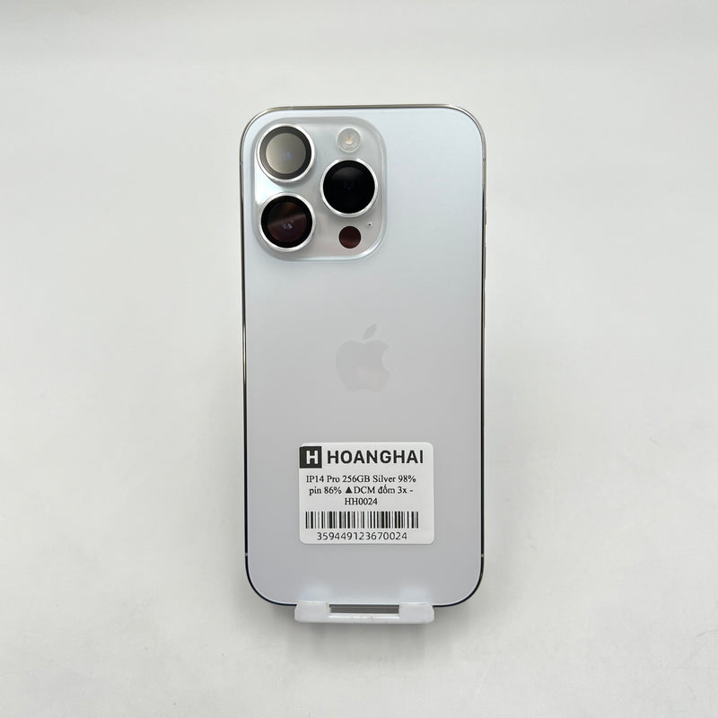 iPhone 14 Pro 256GB Bạc 98% pin 86%  Quốc tế từ DCM (Không dùng sim DCM - Đốm camera 3x) - HH0024