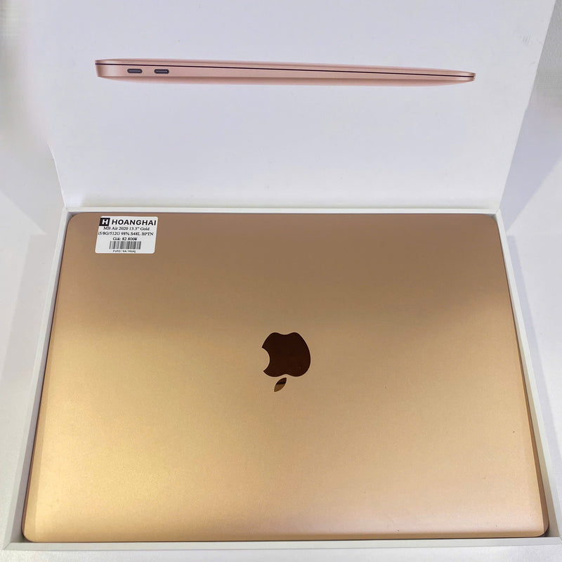 Macbook Air 2020 13.3in Vàng Intel Core i5/ RAM 8GB /SSD 512GB 98% Fullbox Sạc 49 lần BPTN