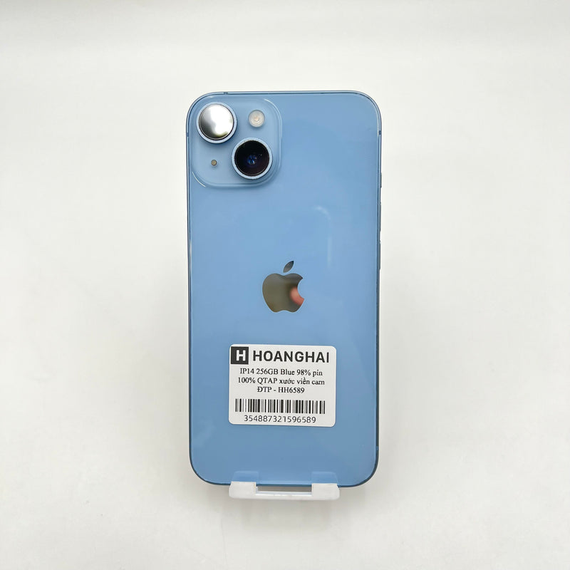 iPhone 14 256GB Xanh Dương 98% pin 100% Quốc tế Apple (Đã thay pin - xước viền camera) - HH6589