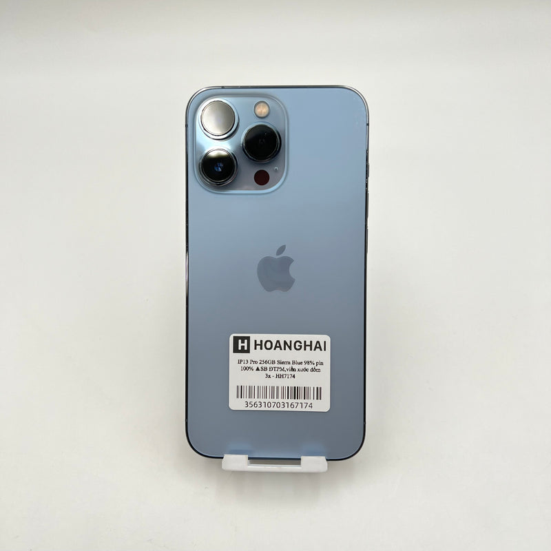 iPhone 13 Pro 256GB Xanh Dương 98% pin 100% Quốc tế từ SB (Không dùng sim SB - Đã thay pin - Đốm camera 3x, viền xước) - HH7174