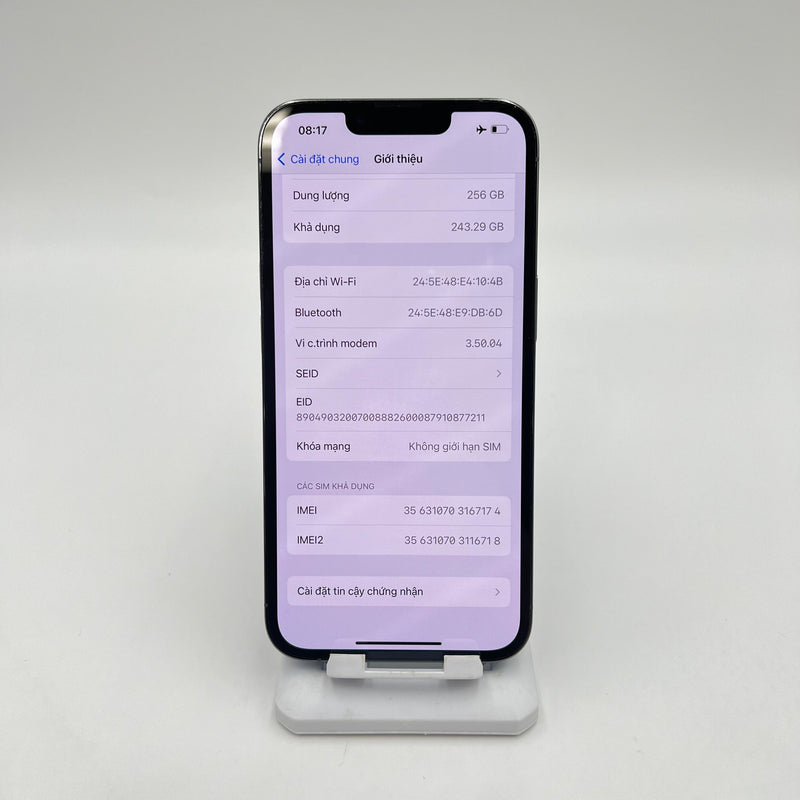 iPhone 13 Pro 256GB Xanh Dương 98% pin 100% Quốc tế từ SB (Không dùng sim SB - Đã thay pin - Đốm camera 3x, viền xước) - HH7174