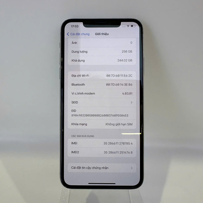 iPhone 11 Pro Max 256GB Bạc 98% pin 100% DBH Quốc tế Apple (Thay màn chính hãng Apple - Đã thay pin, màn xước) - HH7854