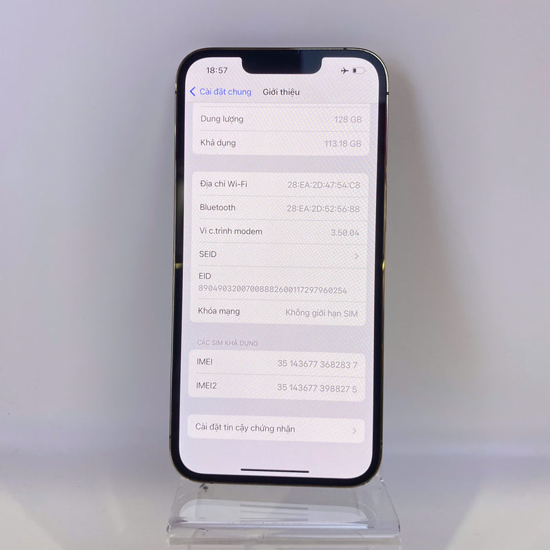 iPhone 13 Pro 128GB Vàng 98% pin 86%  Quốc tế từ SB (Không dùng sim SB - xước viền) - HH2837
