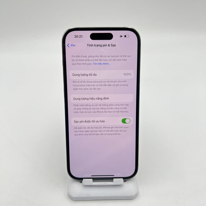 iPhone 14 Pro 256GB Tím 98% pin 100% Quốc tế Apple (Đã thay pin - Đốm camera 3x)