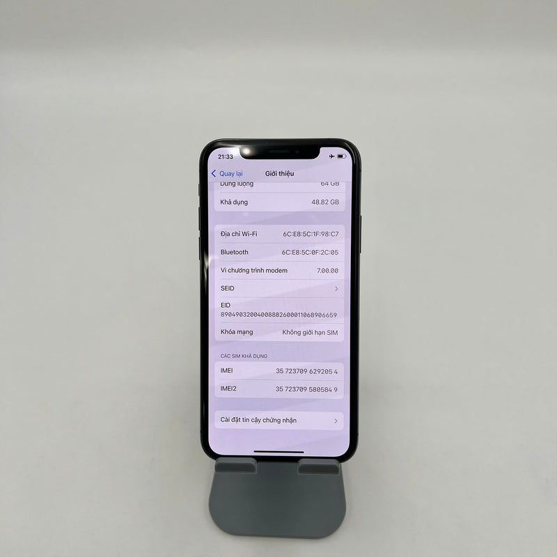 iPhone Xs 64GB Đen 98% pin 88% Máy đã trả hết tiền mạng dùng như Quốc tế Apple (Đã thay pin - đốm camera 1x) HH2054