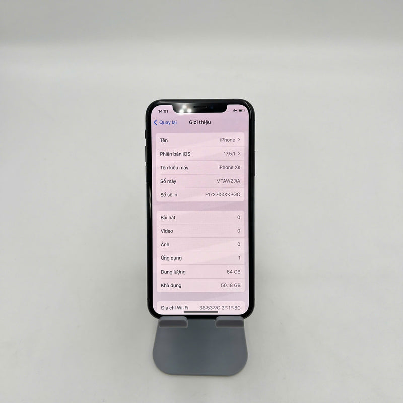 iPhone XS 64GB Đen 98% pin 86% Máy đã trả hết tiền mạng dùng như Quốc tế Apple (màn xước nhẹ) HH1863