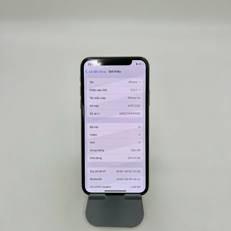 iPhone XS 256GB Bạc 97% pin 87% Quốc Tế Apple (màn viền xước nhiều - đốm camera 1x) HH6224