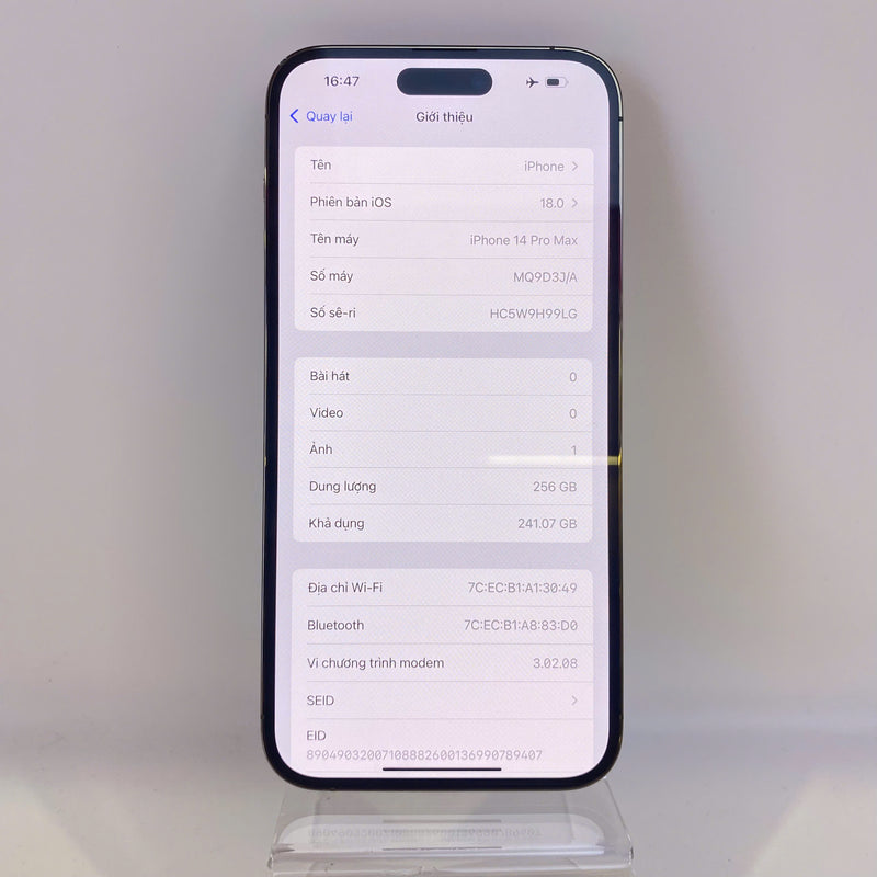 iPhone 14 Pro Max 256GB Vàng 98% pin 85%  Quốc tế từ SB (Không dùng sim SB - Đốm camera chân dung 3x)  - HH9986