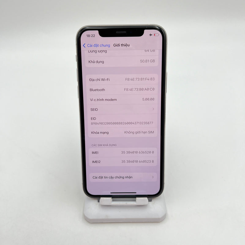 iPhone 11 Pro 64GB Bạc 98% pin 89% Máy đã trả hết tiền mạng dùng như Quốc tế Apple (Viền xước - đốm camera 1x) HH5200