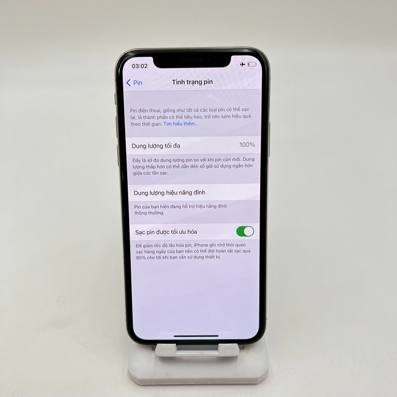 iPhone X 64GB Trắng 98% pin 100% Máy đã trả hết tiền mạng dùng như Quốc tế Apple (Đã thay pin - Đốm camera 1x, viền xước)