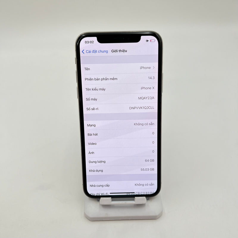 iPhone X 64GB Trắng 98% pin 100% Máy đã trả hết tiền mạng dùng như Quốc tế Apple (Đã thay pin - Đốm camera 1x, viền xước)