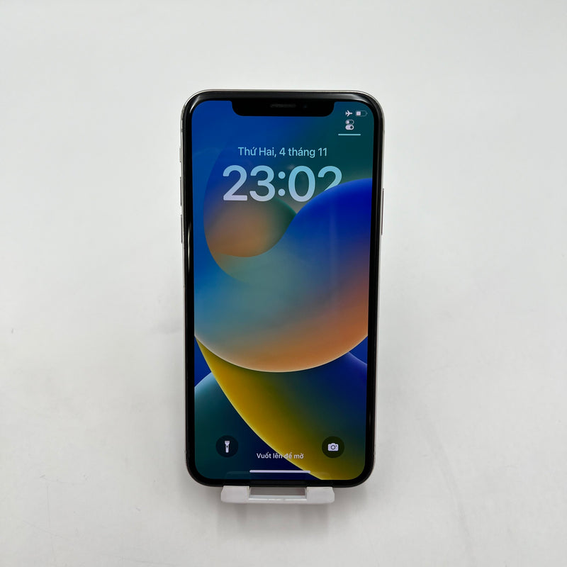 iPhone X 64GB Trắng 97% pin 100% Máy đã trả hết tiền mạng dùng như Quốc tế Apple (Đã thay pin - Đốm camera 2x, viền xước)  - HH6234