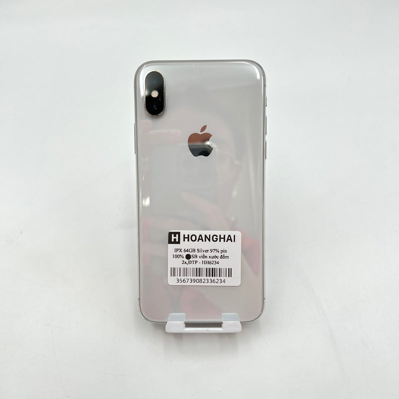 iPhone X 64GB Trắng 97% pin 100% Máy đã trả hết tiền mạng dùng như Quốc tế Apple (Đã thay pin - Đốm camera 2x, viền xước)  - HH6234