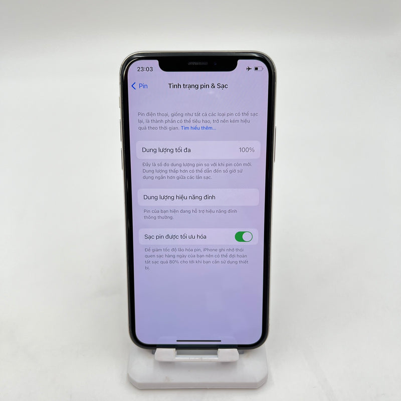 iPhone X 64GB Trắng 97% pin 100% Máy đã trả hết tiền mạng dùng như Quốc tế Apple (Đã thay pin - Đốm camera 2x, viền xước)  - HH6234