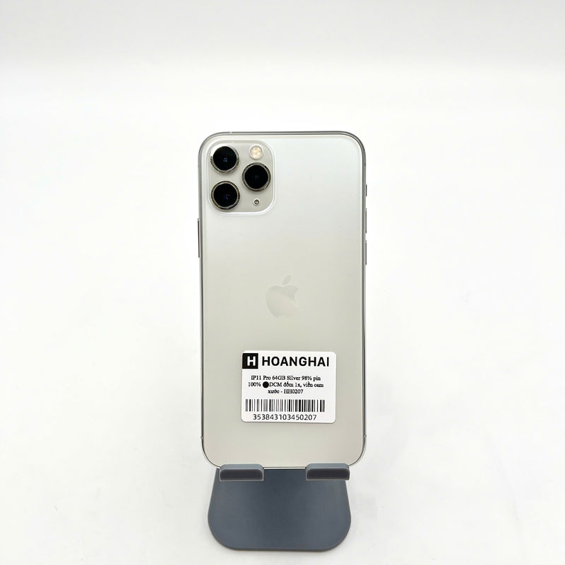 iPhone 11 Pro 64GB Bạc 98% pin 100% Máy đã trả hết tiền mạng dùng như Quốc tế Apple (Đốm camera 1x, viền camera xước) - HH0207