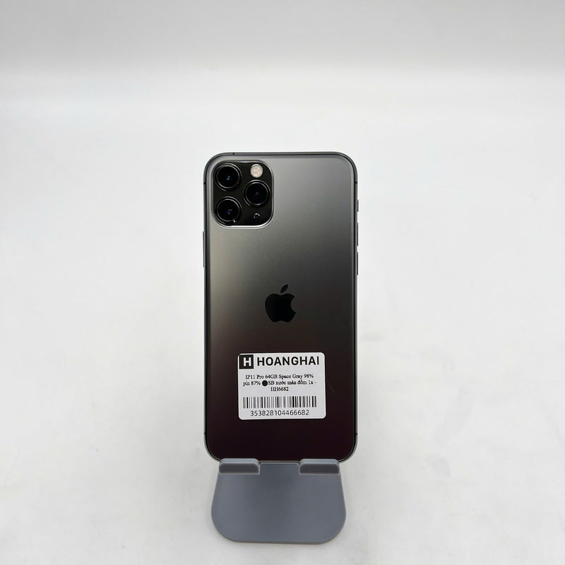 iPhone 11 Pro 64GB Xám  98% pin 87%  Máy đã trả hết tiền mạng dùng như Quốc tế Apple (Đốm camera 1x, xước màn) - HH6682