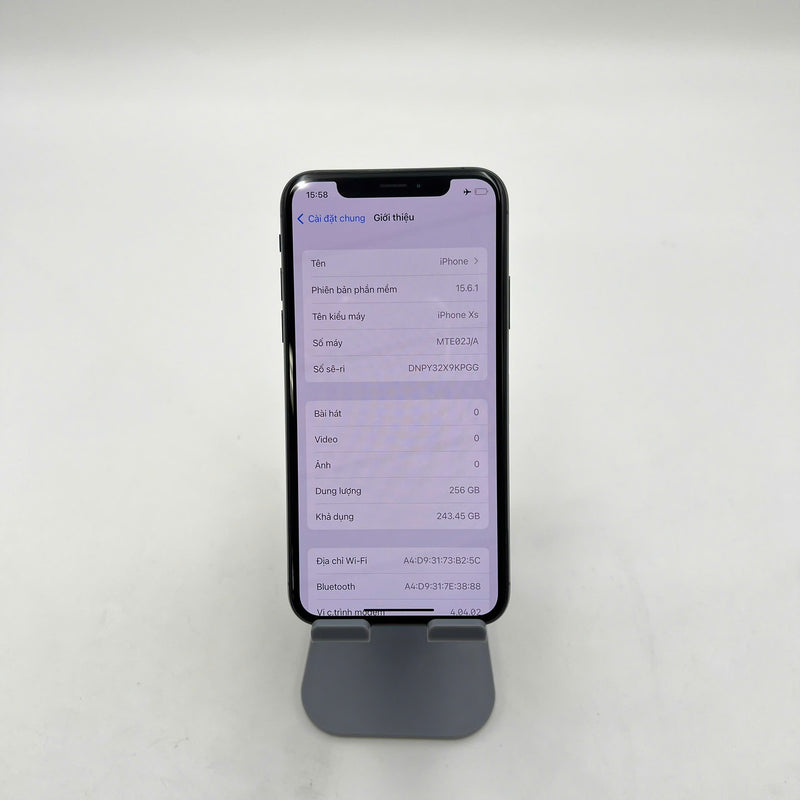 iPhone Xs 256GB Đen 98% pin 100% Máy đã trả hết tiền mạng dùng như Quốc tế Apple (Đã thay pin - Đốm camera 1x, viền xước)