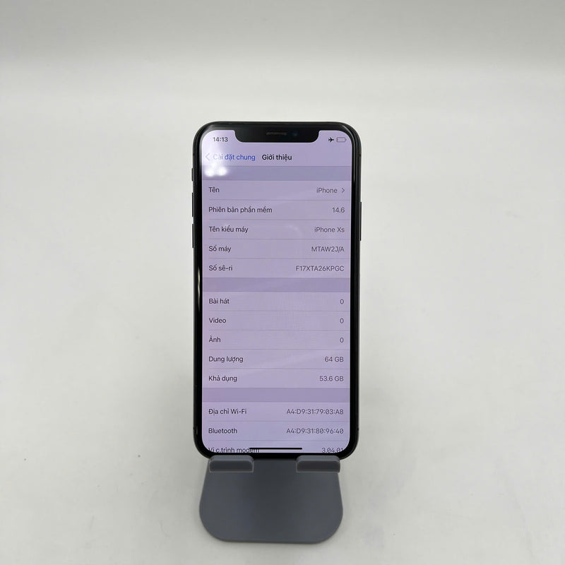 iPhone Xs 64GB Đen 98% pin 100% Máy đã trả hết tiền mạng dùng như Quốc tế Apple (Đã thay pin - Đốm camera 1x, màn xước) - HH5455