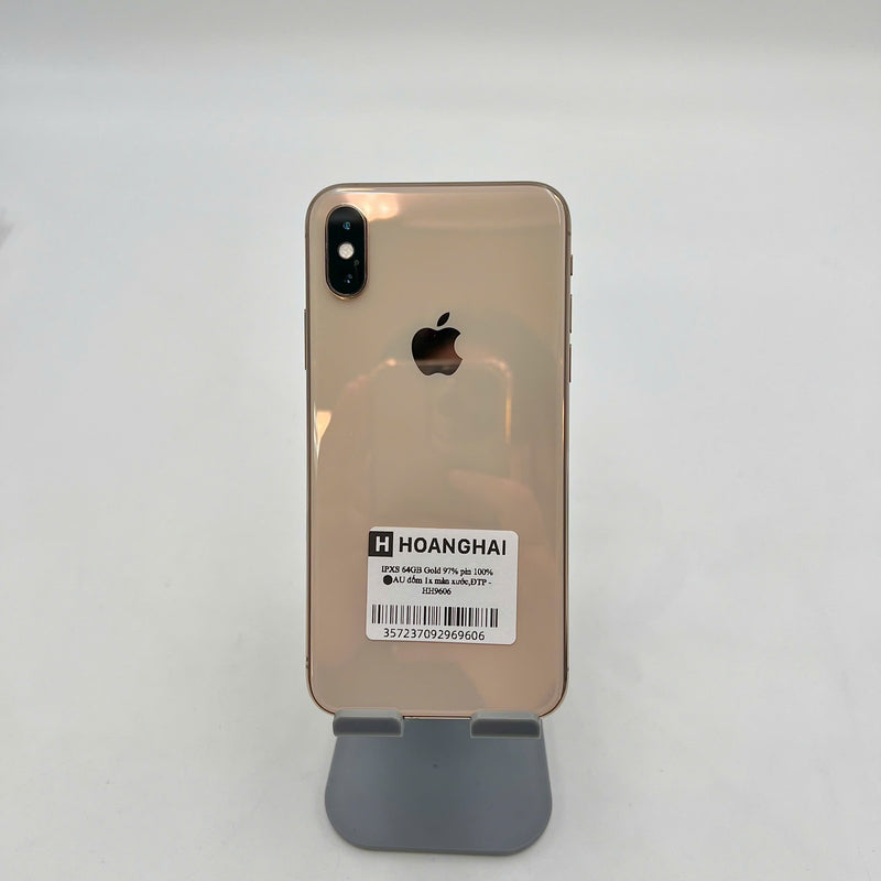 iPhone Xs 64GB Vàng 97% pin 100% Máy đã trả hết tiền mạng dùng như Quốc tế Apple (Đã thay pin - Đốm camera 1x, màn xước) - HH9606