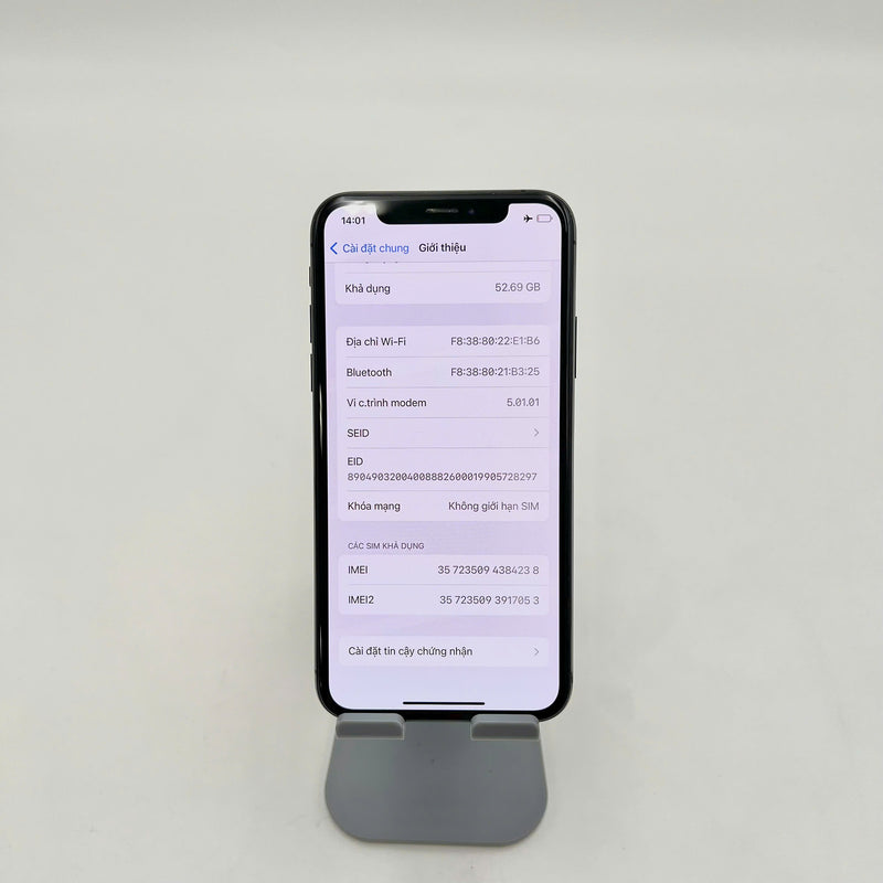 iPhone Xs 64GB Đen 98% pin 100% DBH Máy đã trả hết tiền mạng dùng như Quốc tế Apple (Đã thay pin - Đốm camera 1x) - HH4238