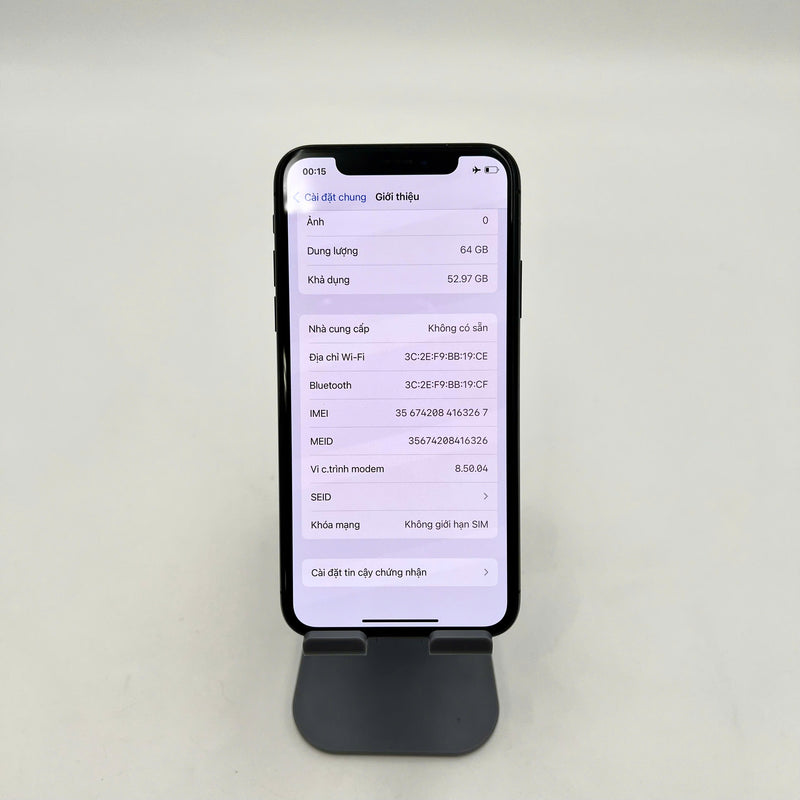 iPhone X 64GB Đen 98% pin 100% Máy đã trả hết tiền mạng dùng như Quốc tế Apple (Đã thay pin - Đốm camera 1x) - HH3267