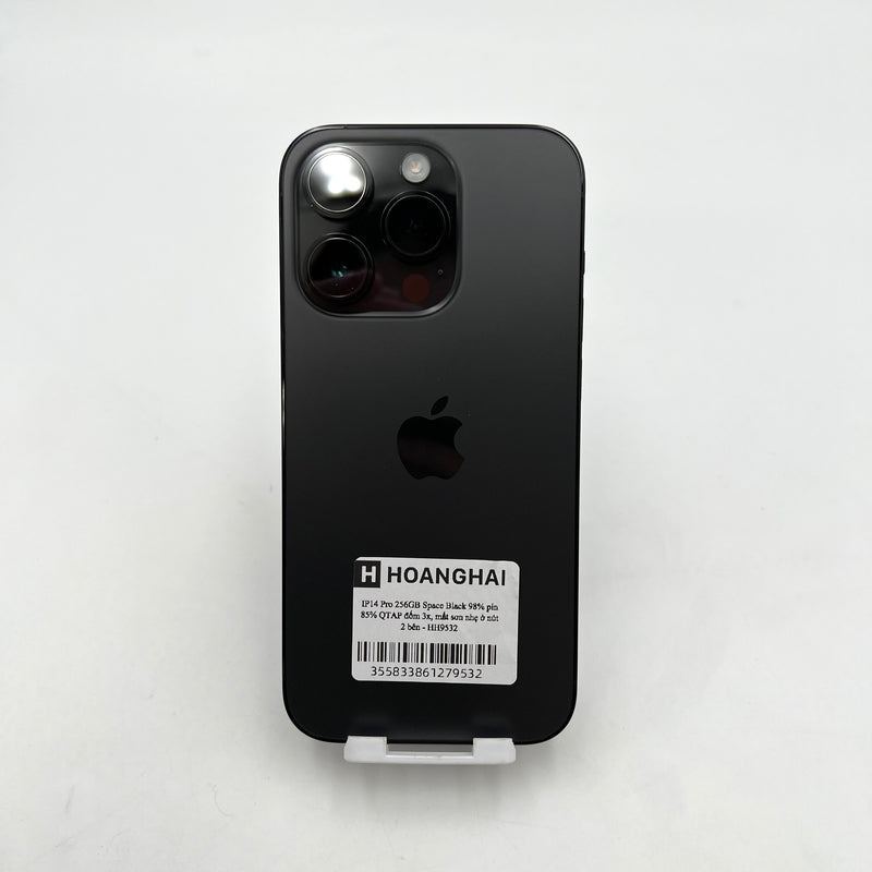 iPhone 14 Pro 256GB Đen 98% pin 85%  Quốc tế Apple (Đốm camera 3x, Tróc sơn máy) - HH9532