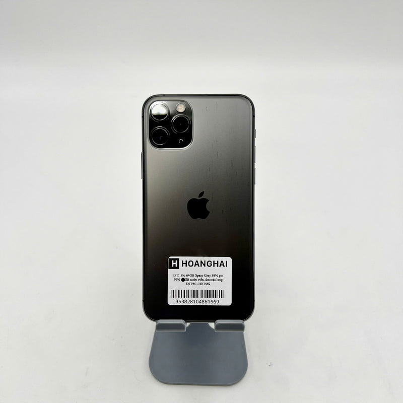 iPhone 11 Pro 64GB Xám 98% pin 97%  Máy đã trả hết tiền mạng dùng như Quốc tế Apple (Đã thay pin - Xước viền, ám mặt lưng) - HH1569