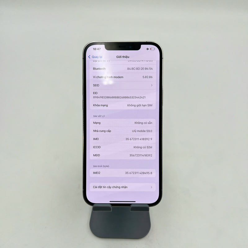 iPhone 12 Pro Max 128GB Bạc 97% pin 88%  Máy đã trả hết tiền mạng dùng như Quốc tế Apple (Viền xấu, màn xước nhiều) - HH3929