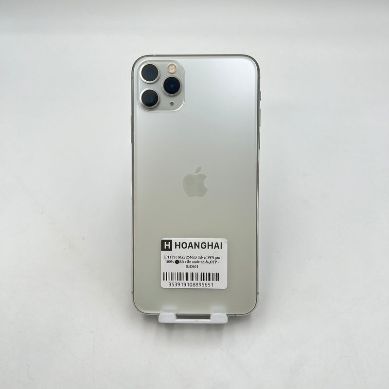 iPhone 11 Pro Max 256GB Bạc 98% pin 100% Máy đã trả hết tiền mạng dùng như Quốc tế Apple (Viền xước nhiều - Đã thay pin) HH5651