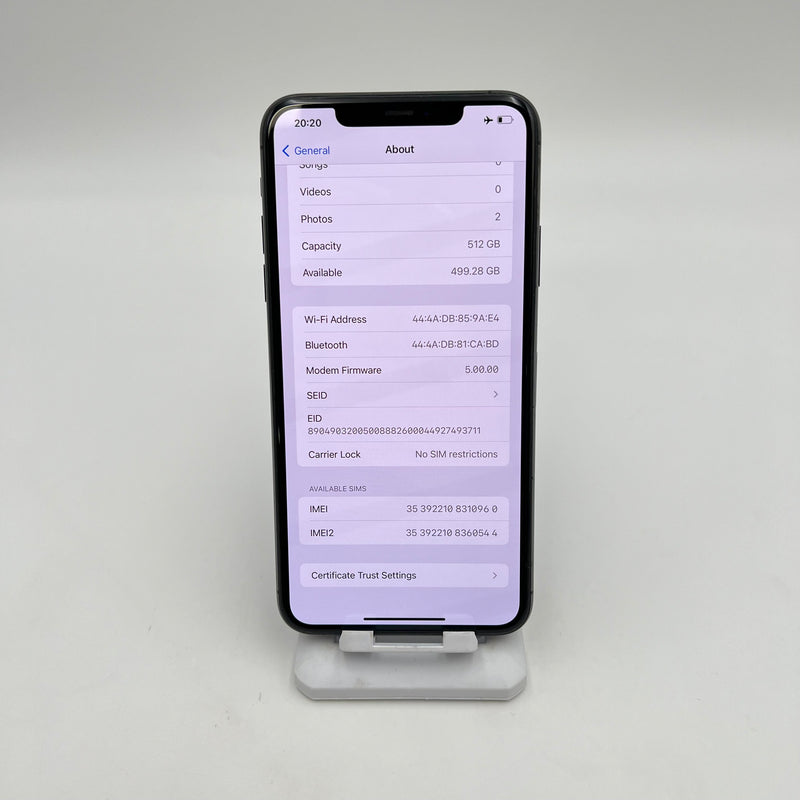 iPhone 11 Pro Max 512GB Xám 98% pin 100% DBH Máy đã trả hết tiền mạng dùng như Quốc tế Apple (Đã thay pin - Đốm camera 1x) - HH0960