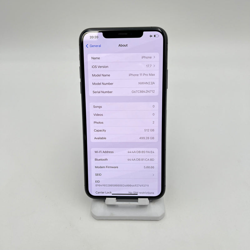 iPhone 11 Pro Max 512GB Xám 98% pin 100% DBH Máy đã trả hết tiền mạng dùng như Quốc tế Apple (Đã thay pin - Đốm camera 1x) - HH0960